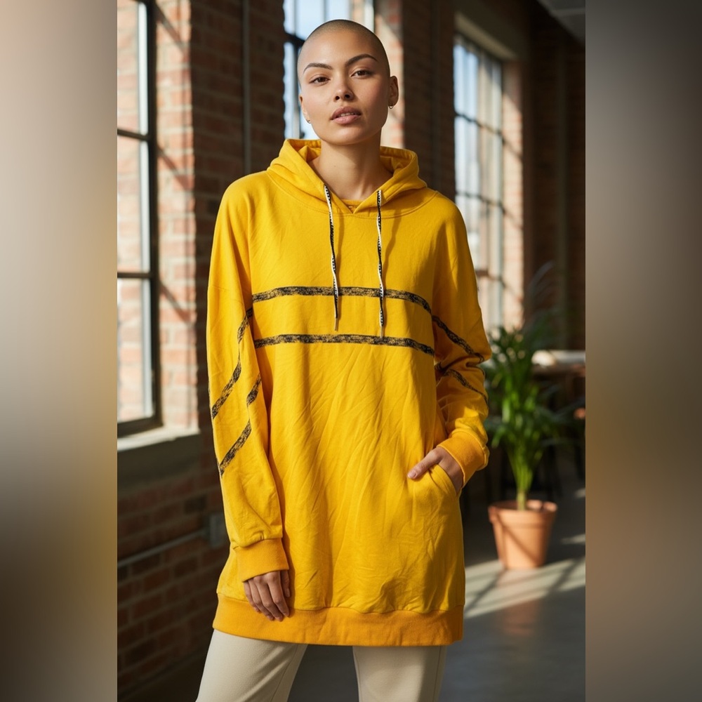 LF BSBW Yellow Graphic Hoodie Dress.
Size S